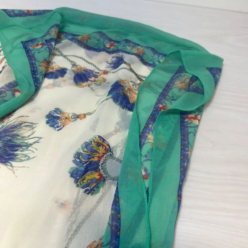 Chico's Botanical 100% Polyester Ruana Wrap Shawl Multicolor One‎ Size NWT